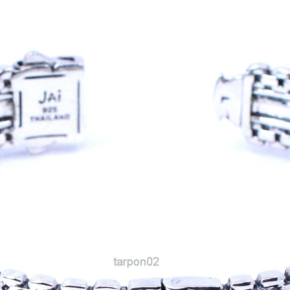 John HARDY JAI LAPIS 8.40ct Box Chain Sterling Silver Bangle Bracelet -AVG NIB - Picture 10 of 15